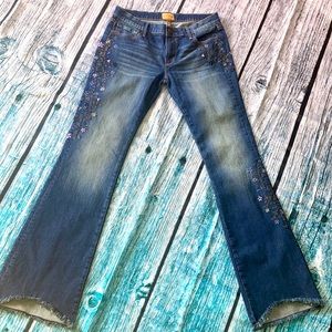 DRIFTWOOD Eva Boho Floral Embroidered Jeans Size 28